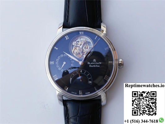 Jb Factory Blancpain Villeret Tourbillon 8 Jours 6025-1542-55B Black-Rep Time Watches