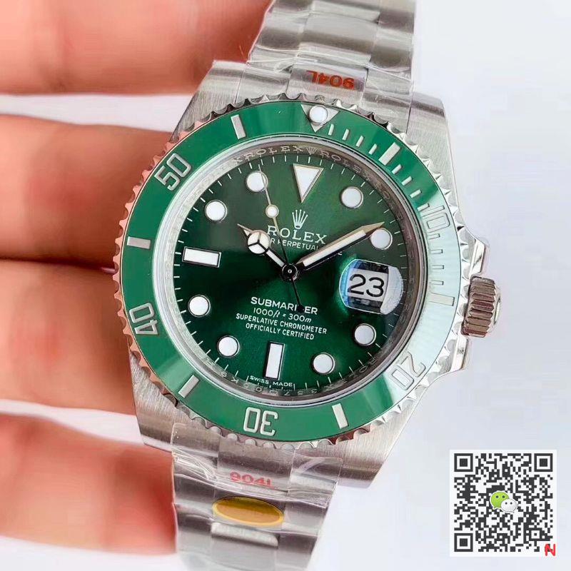 Replica Rolex Submariner Date Oyster 40mm Oystersteel 116610LV Noob Factory V10 Replica Green dial watch