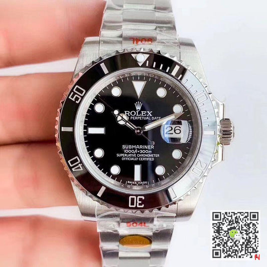 Replica Rolex Submariner Date Oyster 40mm Oystersteel 116610LN Noob Factory V10 Replica Black dial watch