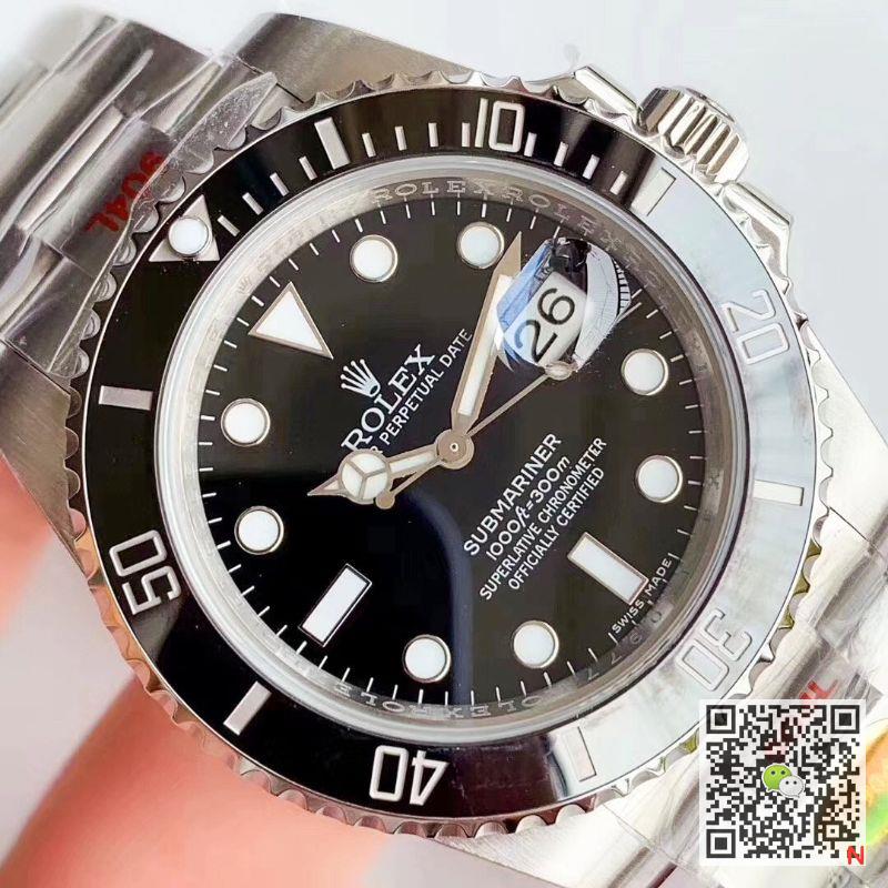 Replica Rolex Submariner Date Oyster 40mm Oystersteel 116610LN Noob Factory V10 Replica Black dial watch