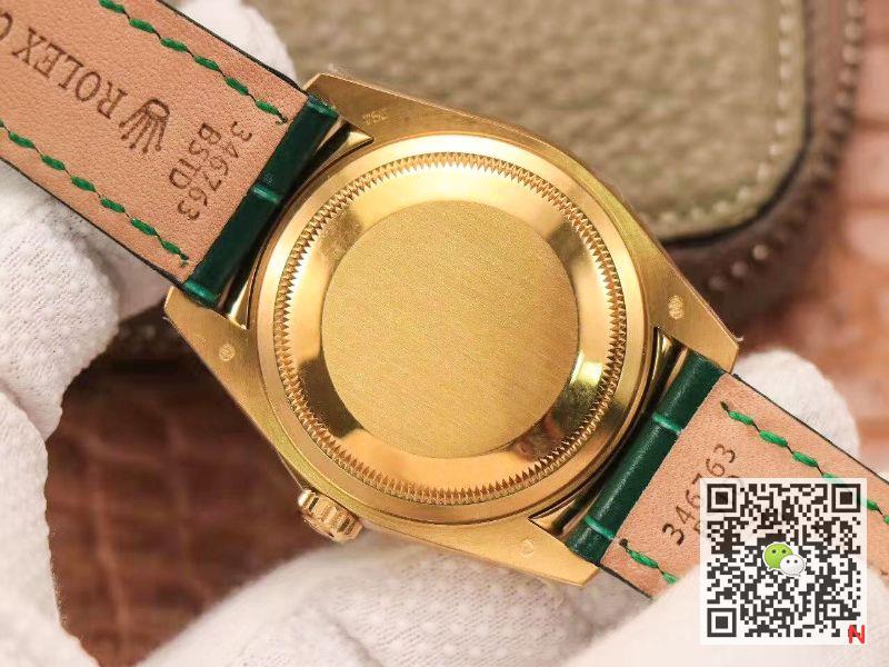 Replica Rolex Day-Date 36mm Green Enamel Diamond Gypsophila Gold dial watch