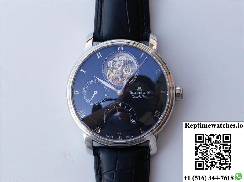 Jb Factory Blancpain Villeret Tourbillon 8 Jours 6025-1542-55B Black-Rep Time Watches