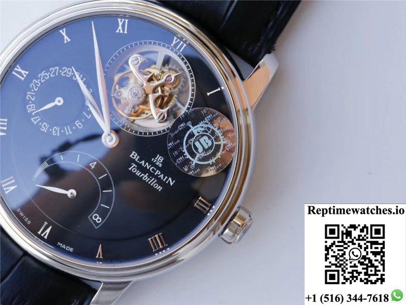 Jb Factory Blancpain Villeret Tourbillon 8 Jours 6025-1542-55B Black-Rep Time Watches