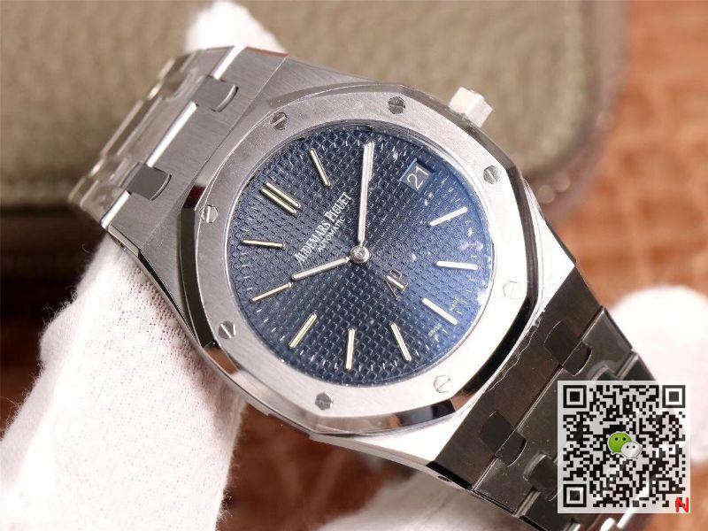 XF Factory Audemars Piguet Royal Oak “JUMBO” Extra-thin 15202ST.OO.1240ST.01 Stainlless Steel Cufflinks Blue “TAPISSERIE” Pattern