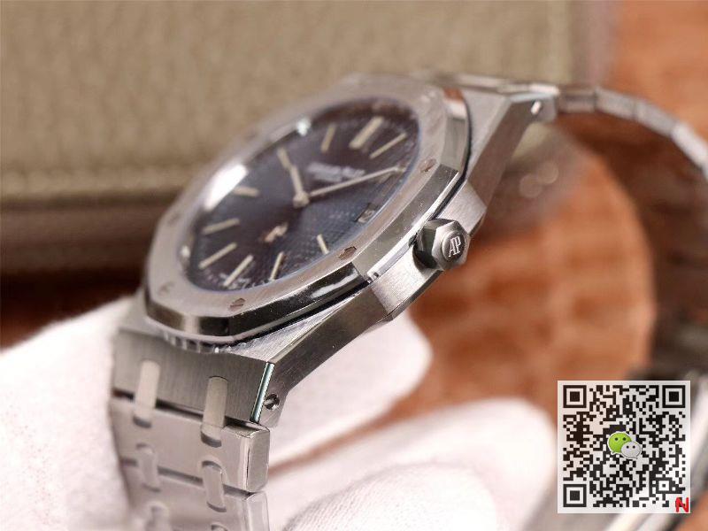 XF Factory Audemars Piguet Royal Oak “JUMBO” Extra-thin 15202ST.OO.1240ST.01 Stainlless Steel Cufflinks Blue “TAPISSERIE” Pattern
