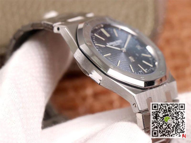 XF Factory Audemars Piguet Royal Oak “JUMBO” Extra-thin 15202ST.OO.1240ST.01 Stainlless Steel Cufflinks Blue “TAPISSERIE” Pattern