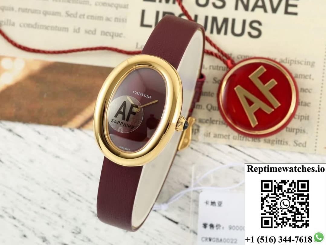 Cartier tub WGBA0032 AF factory cowhide strap