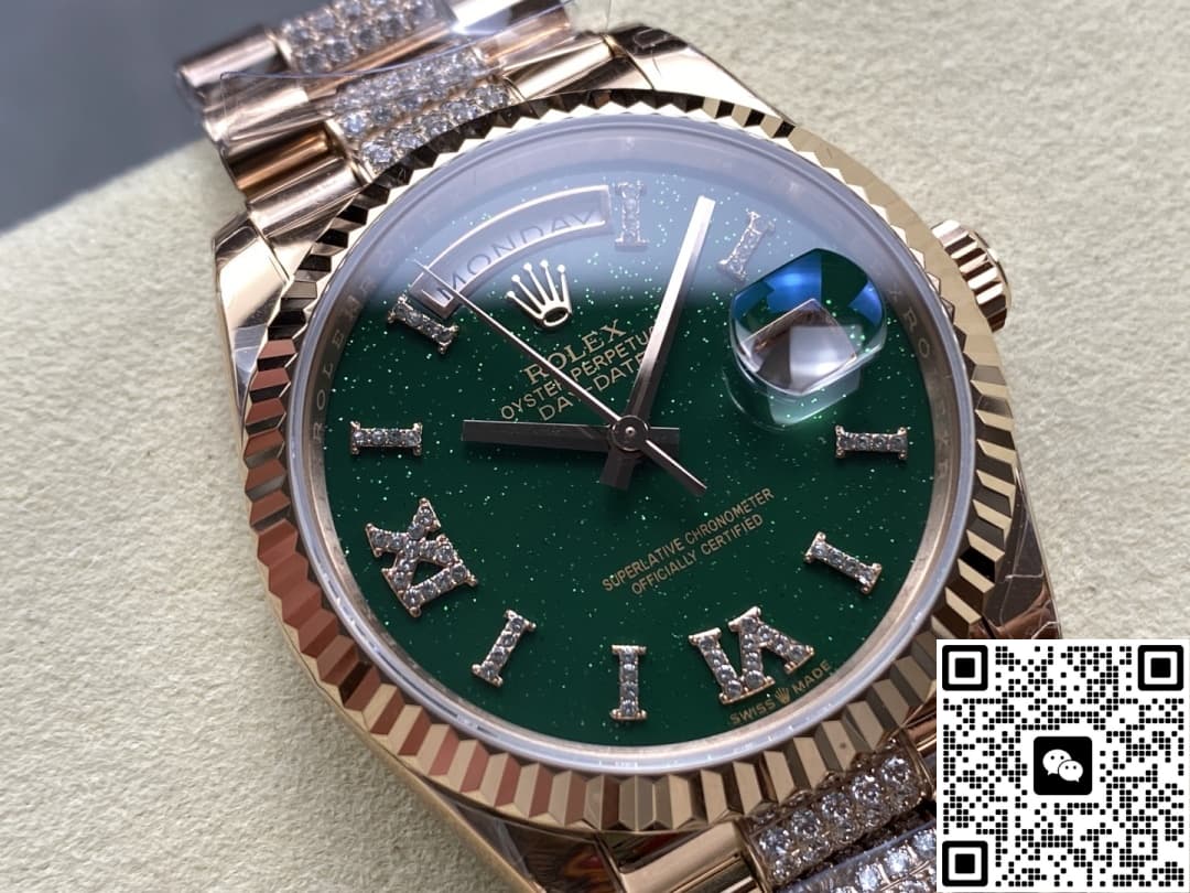 Rolex Day-Date M128235-0069 8+ Factory Green Dial