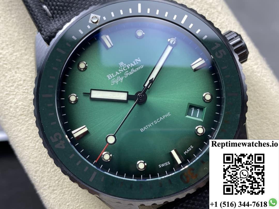 Blancpain Fifty Fathoms 5000-0153-B52A Gf Factory Green Dial-Rep Time Watches