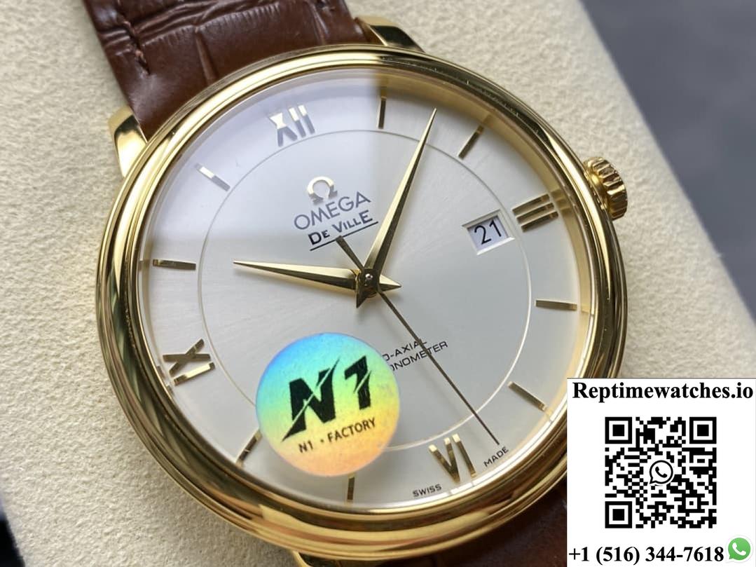 Omega De Ville 424.53.40.20.02.002 N1 factory crocodile leather strap