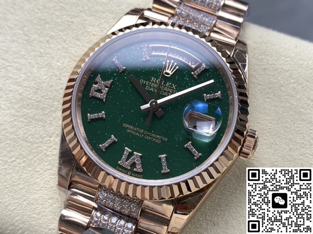 Rolex Day-Date M128235-0069 8+ Factory Green Dial