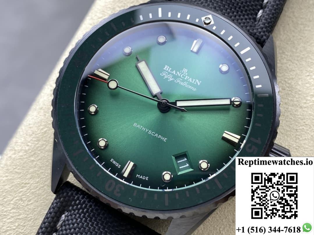 Blancpain Fifty Fathoms 5000-0153-B52A Gf Factory Green Dial-Rep Time Watches