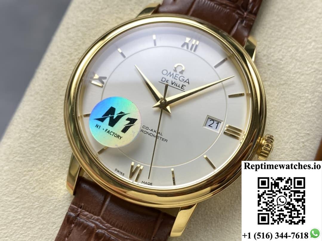 Omega De Ville 424.53.40.20.02.002 N1 factory crocodile leather strap