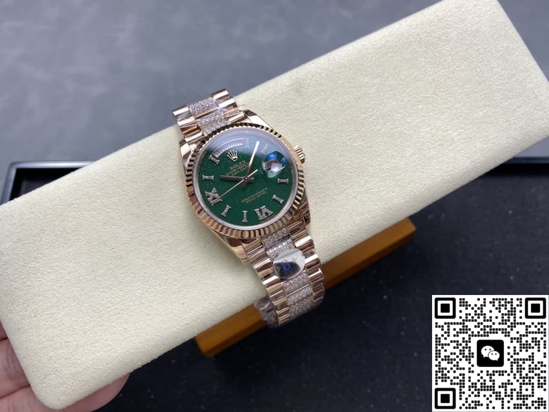 Rolex Day-Date M128235-0069 8+ Factory Green Dial