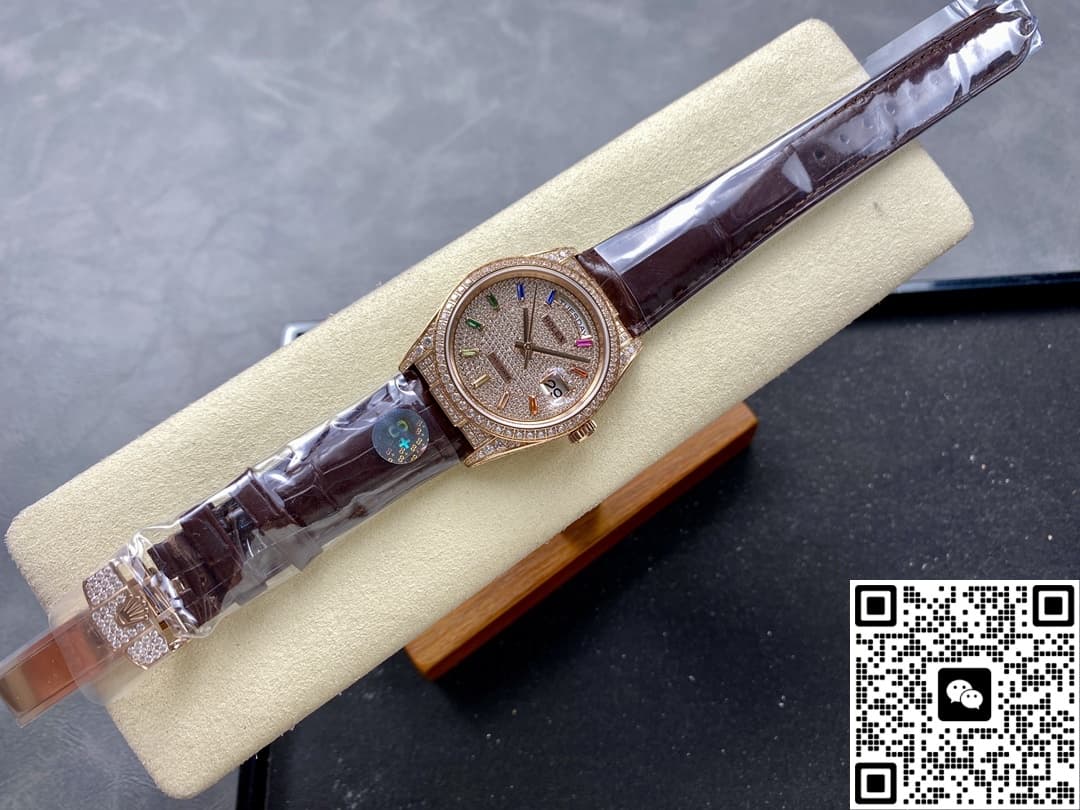 Rolex Day-Date 128155RBR 8+ Factory Date Display