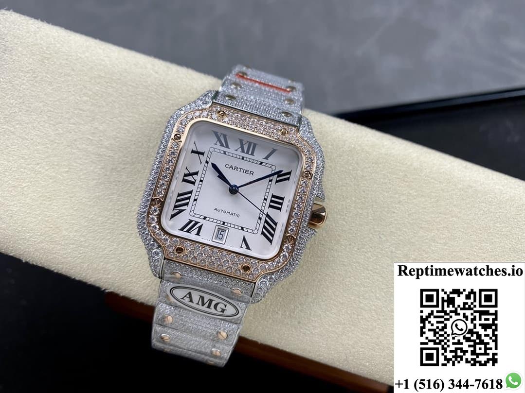 Cartier Santos W2SA0021 AMG factory date display