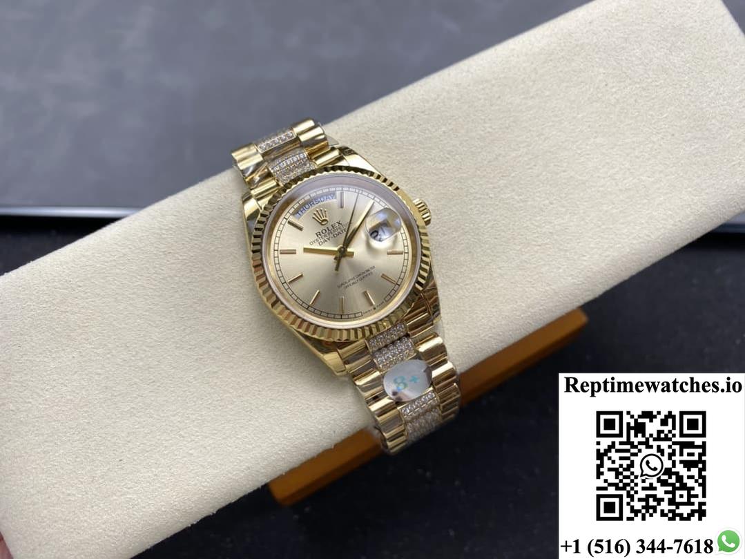 Rolex Day-Date M128238-0046 8+ factory blue crystal watch mirror