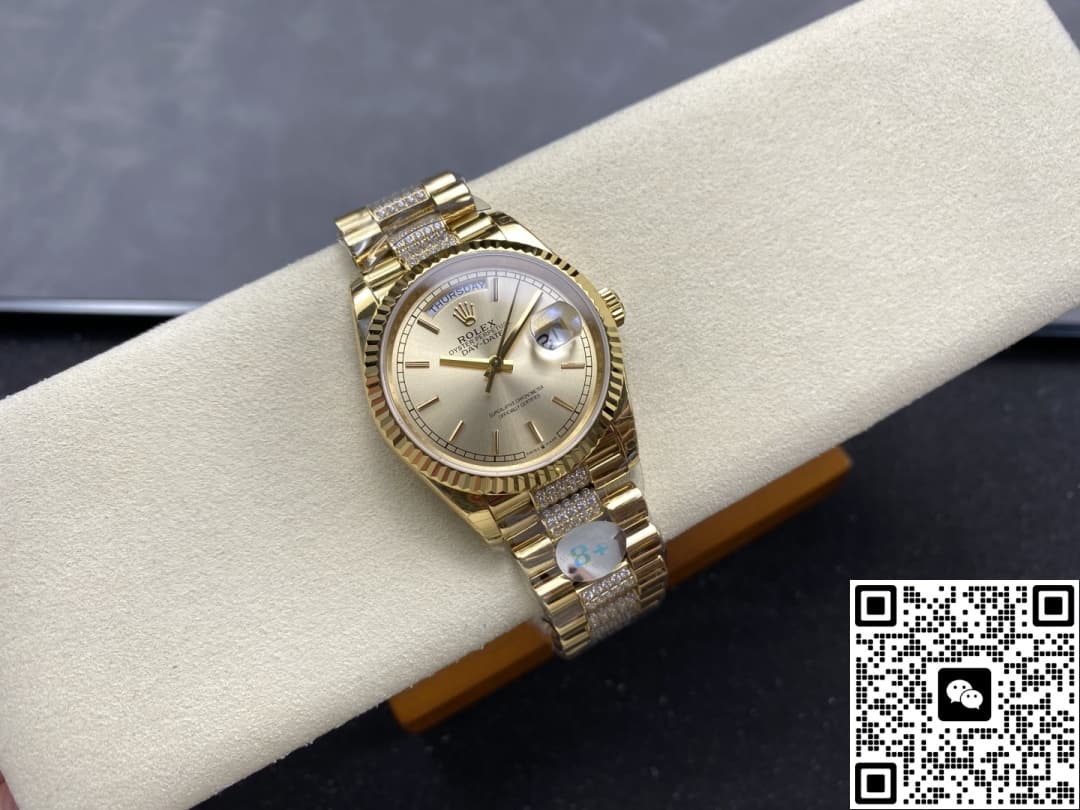 Rolex Day-Date M128238-0046 8+ factory blue crystal watch mirror