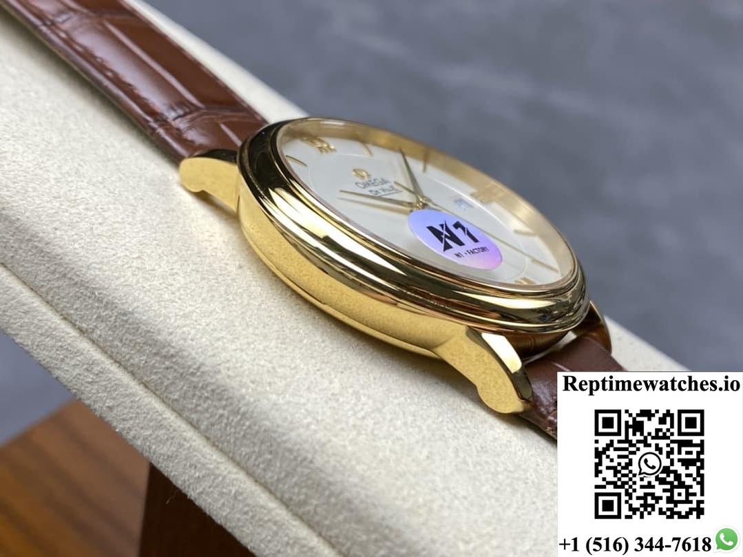 Omega De Ville 424.53.40.20.02.002 N1 factory crocodile leather strap