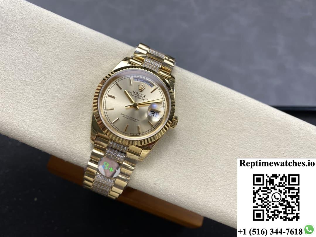 Rolex Day-Date M128238-0046 8+ factory blue crystal watch mirror