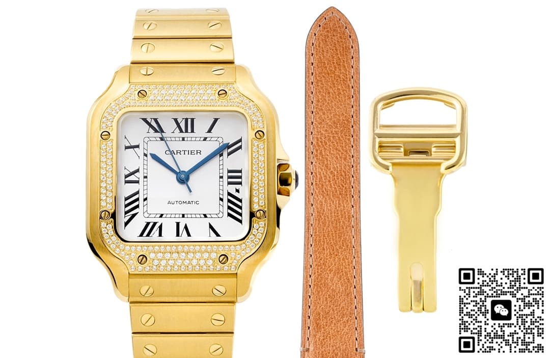 Cartier Santos WJSA0010 BV factory diamond bezel