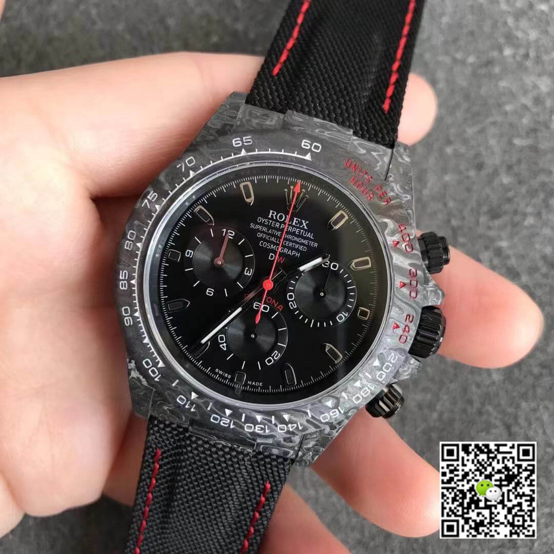 Rolex Daytona Cosmograph Carbon Fiber Diw Customized Version Noob Factory Black Dial