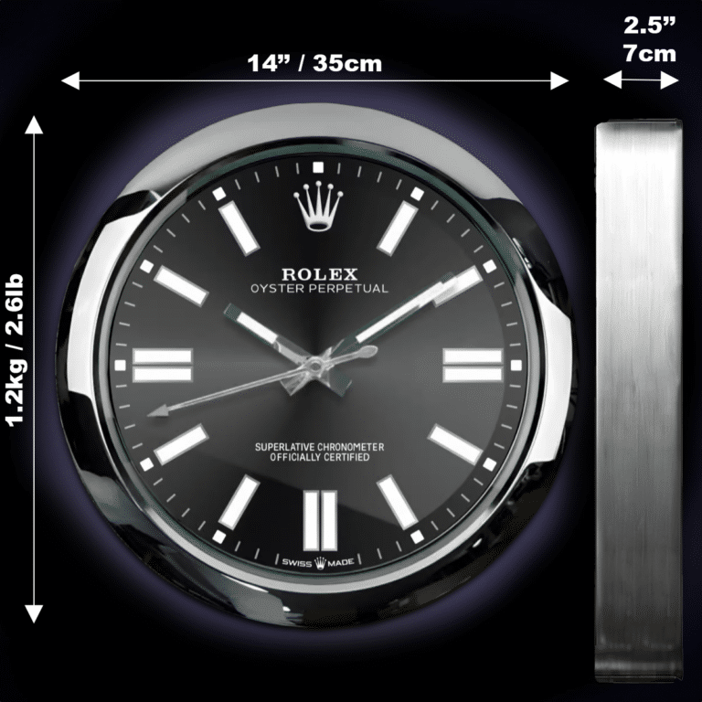 OYSTER PERPETUAL – BLACK EDITION 35 CM METAL WALL CLOCK