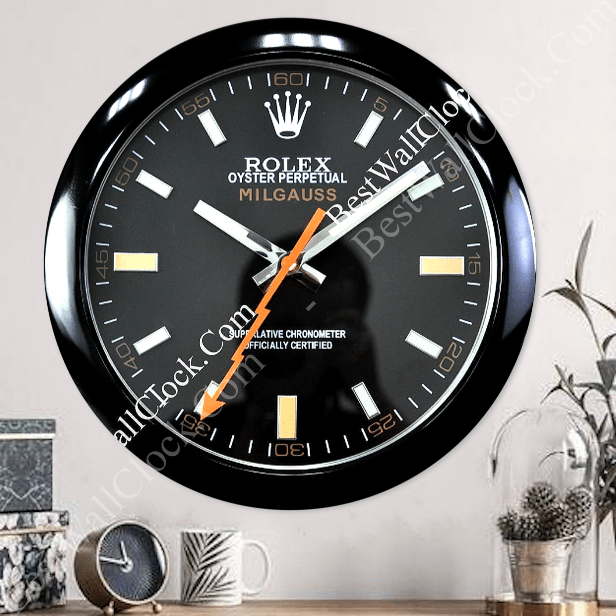 MILGAUSS FULL BLACK OYSTER EDITION 35 CM METAL WALL CLOCK