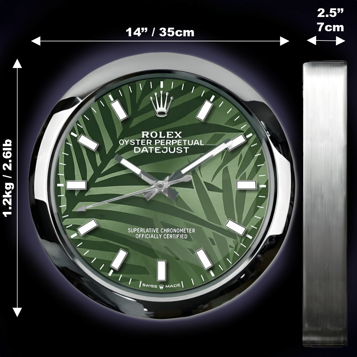 OYSTER PERPETUAL 126234 DELUXE METAL WALL CLOCK 35 CM