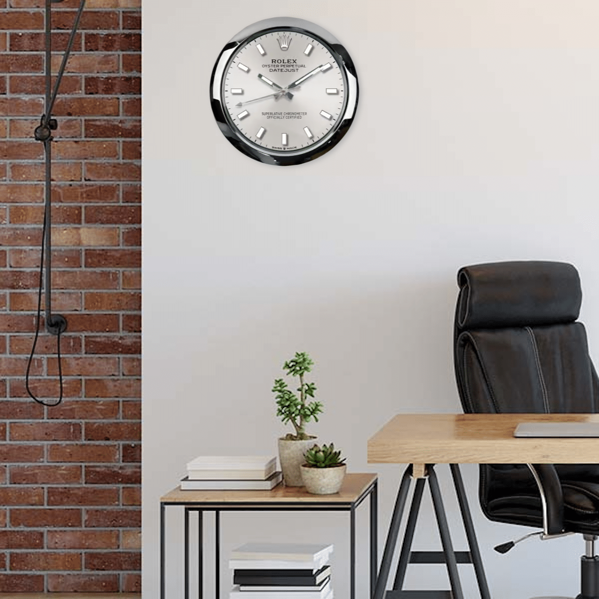 OYSTER PERPETUAL – ‘ARGENTÉ’ EDITION 35 CM DELUXE METAL WALL CLOCK