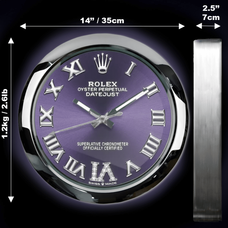 OYSTER PERPETUAL – PURPLE EDITION 35 CM DELUXE METAL WALL CLOCK