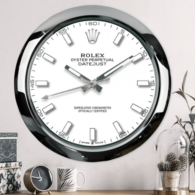 OYSTER PERPETUAL WHITE EDITION 35 CM METAL WALL CLOCK