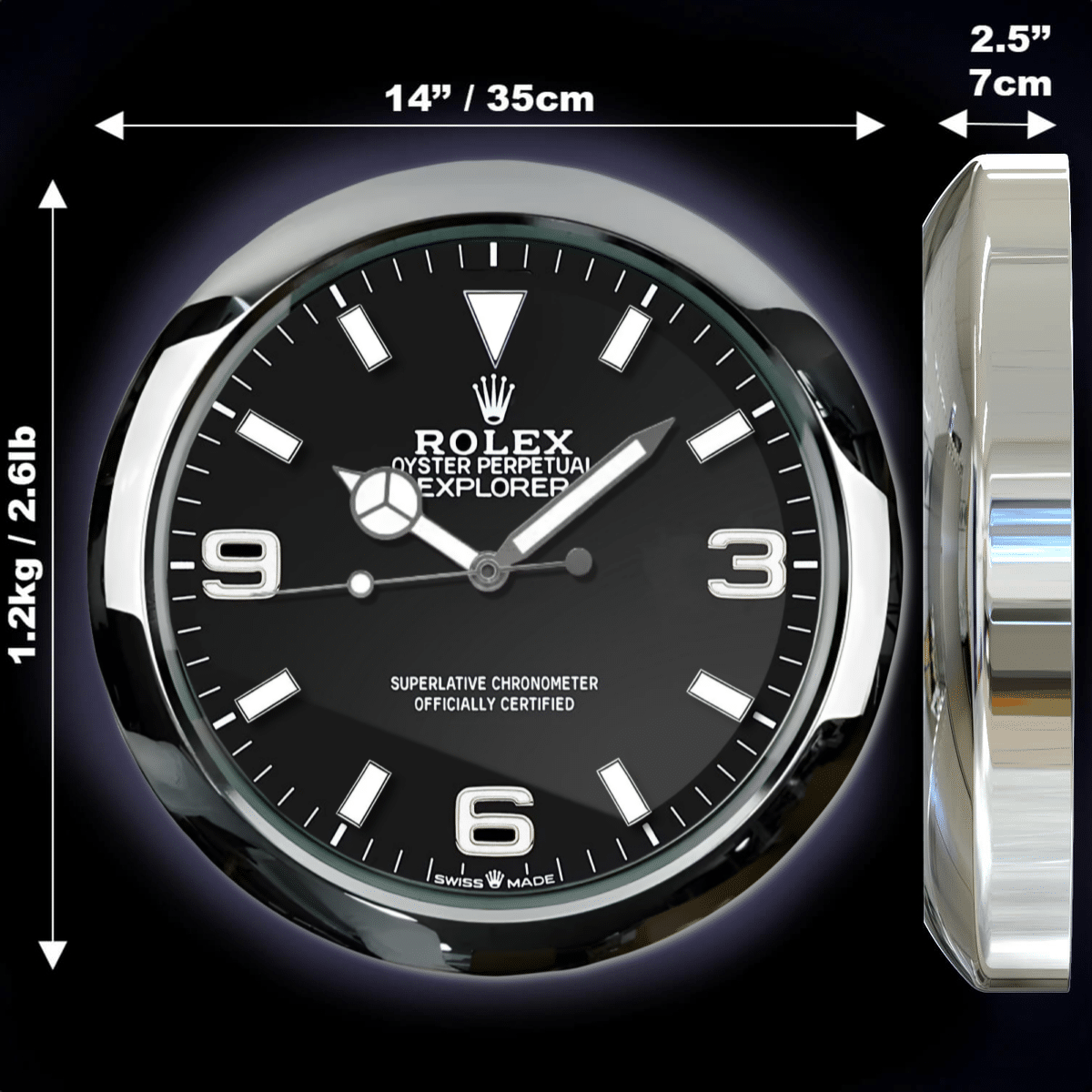 EXPLORER EDITION 35 CM DELUXE METAL WALL CLOCK