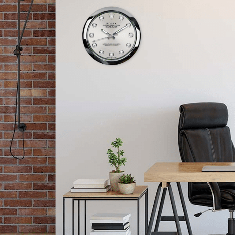 OYSTER PERPETUAL GREY DIAMOND EDITION 35 CM DELUXE METAL WALL CLOCK