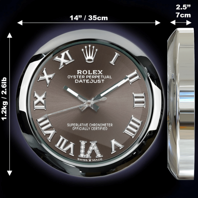 OYSTER PERPETUAL – BROWN EDITION 35 CM METAL WALL CLOCK