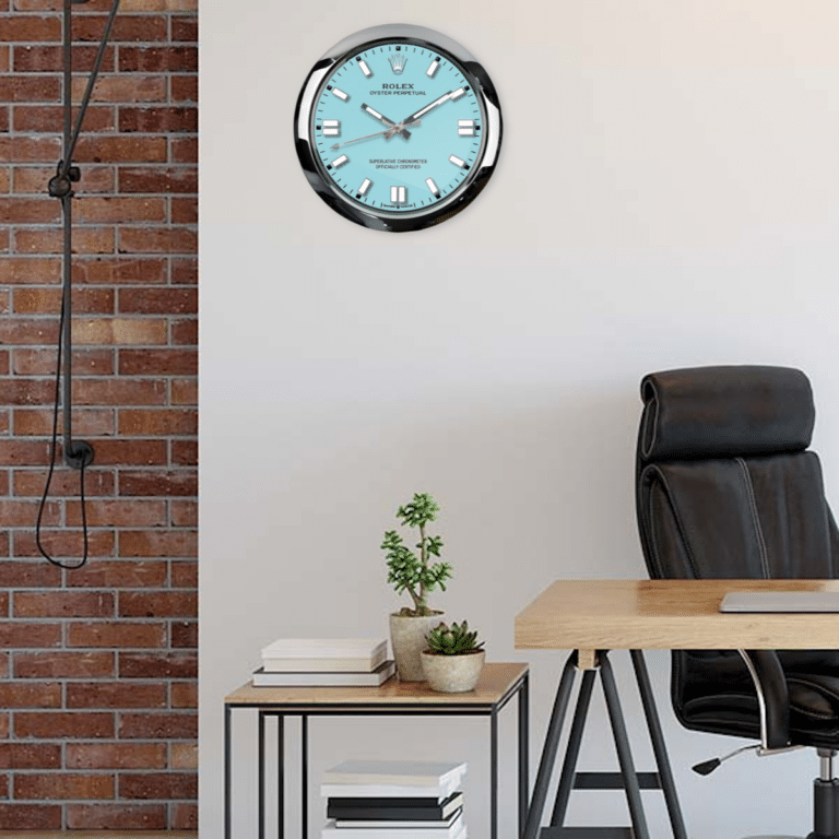 OYSTER PERPETUAL – TURQUOISE EDITION 35 CM DELUXE METAL WALL CLOCK