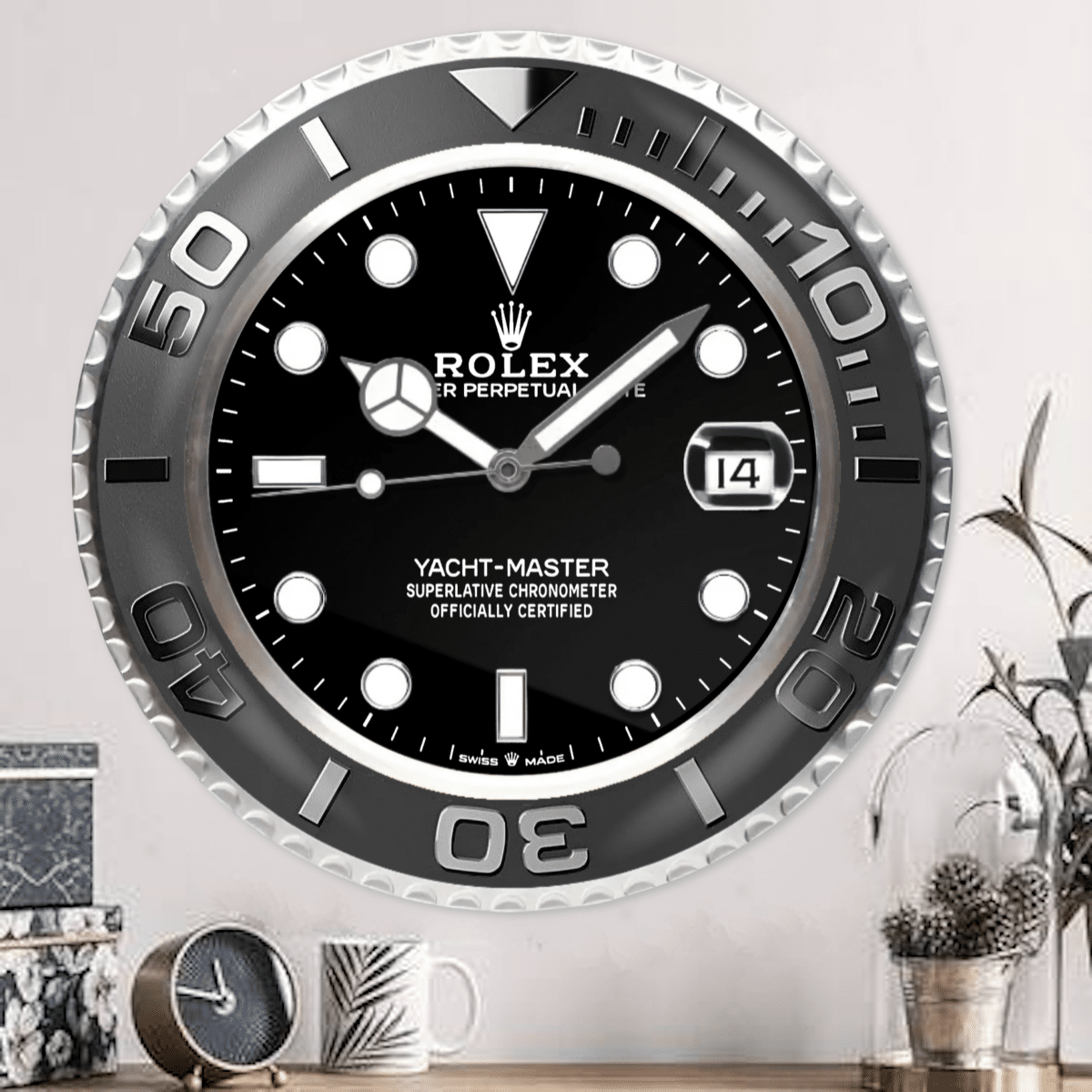 YATCH MASTER – BLACK EDITION 35 CM METAL WALL CLOCK