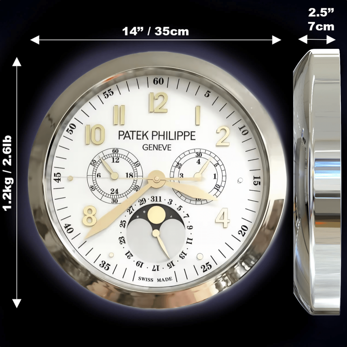 PATEK PHILIPPE GRAND COMPLICATIONS (16 POLLICI/40CM) DELUXE METAL WALL CLOCK 35 CM