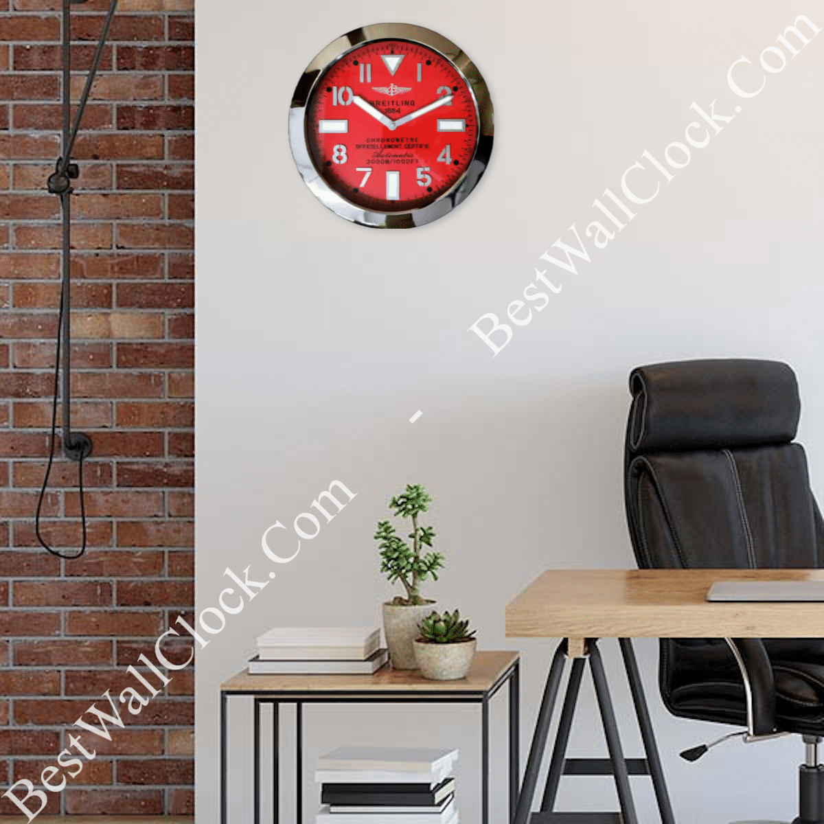 BREITLING RED EDITION 35 CM METAL WALL CLOCK