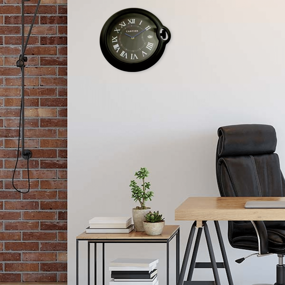 CARTIER BLACK EDITION 35 CM METAL WALL CLOCK