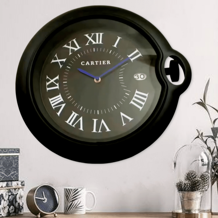 CARTIER BLACK EDITION 35 CM METAL WALL CLOCK