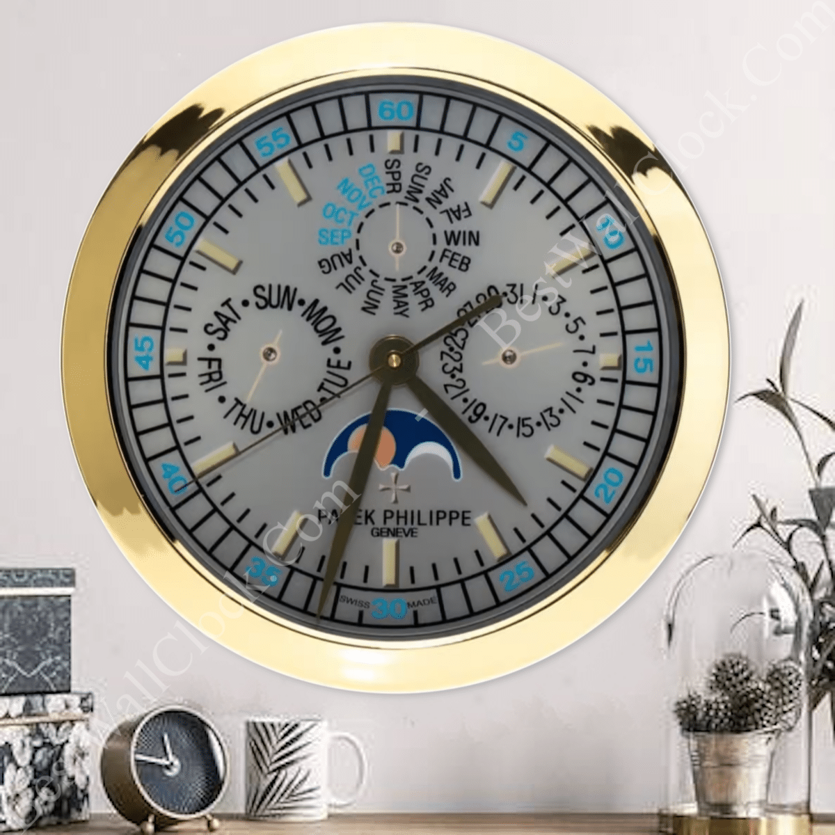 PATEK PHILIPPE – DELUXE GOLD WALL CLOCK (35 CM, EDITION 16 INCHES/40 CM)