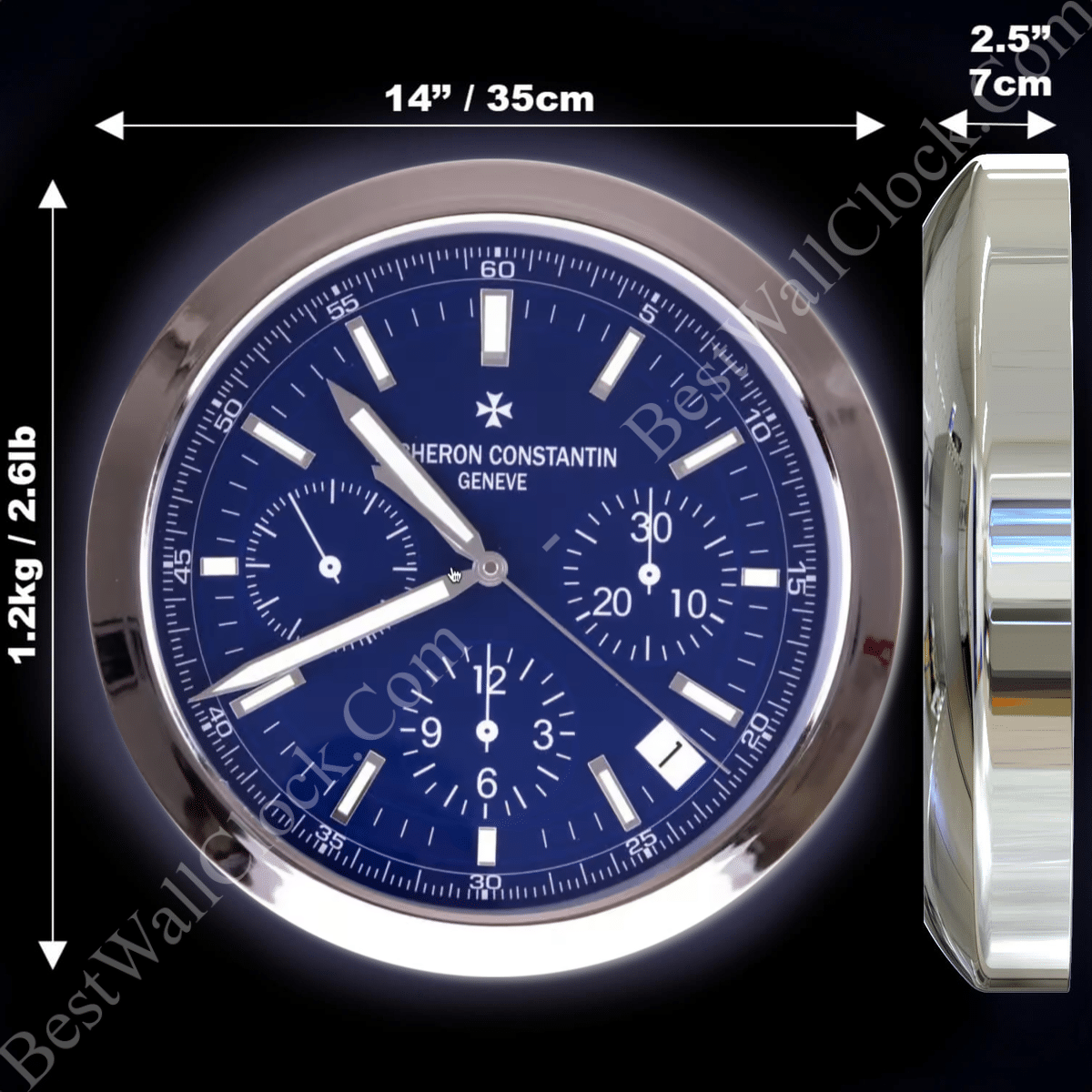 VACHERON CONSTANTIN BLUE WALL CLOCK EDITION 35 CM DELUXE METAL WALL CLOCK