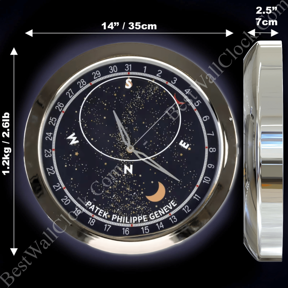 PATEK PHILIPPE – CONSTELLATION (16 INCHES/40CM) DELUXE METAL WALL CLOCK 35 CM