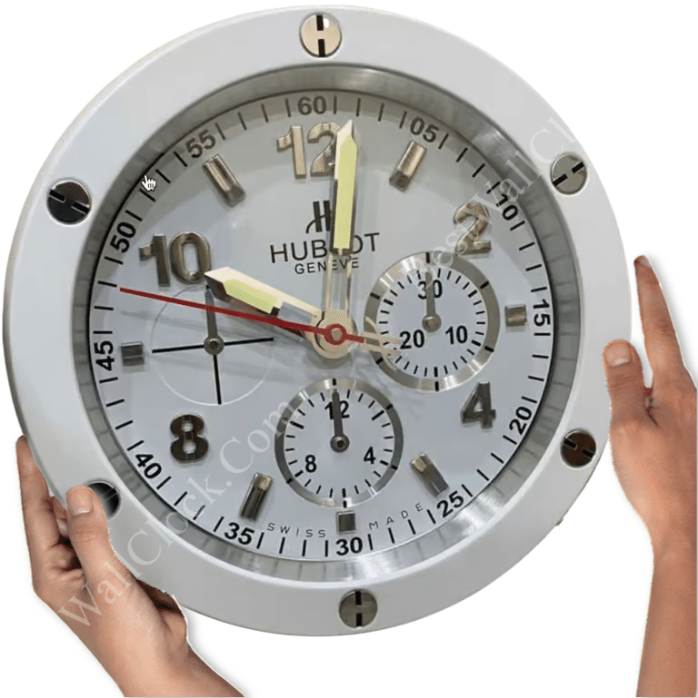 HUBLOT WHITE WALL CLOCK EDITION 35 CM DELUXE METAL WALL CLOCK