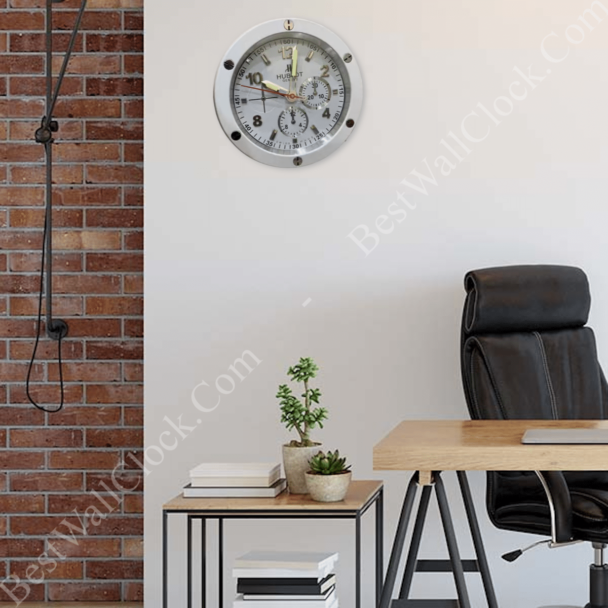 HUBLOT WHITE WALL CLOCK EDITION 35 CM DELUXE METAL WALL CLOCK