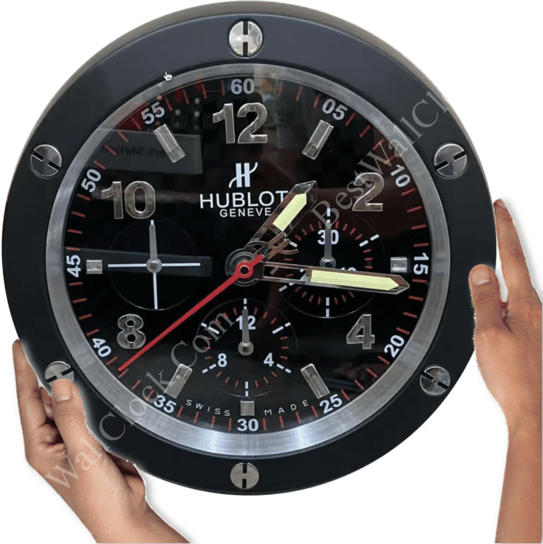 HUBLOT BLACK WALL CLOCK EDITION 35 CM DELUXE METAL WALL CLOCK