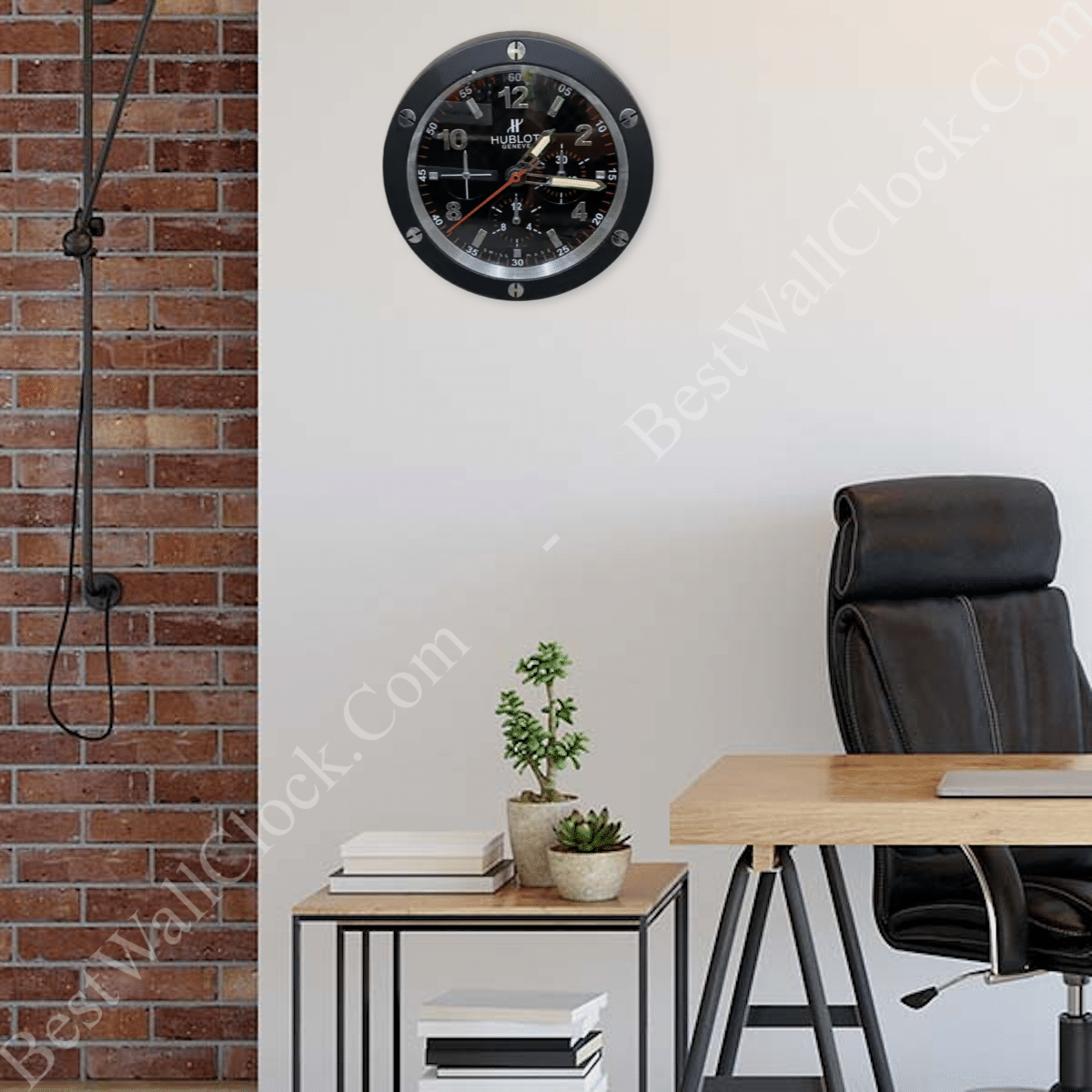 HUBLOT BLACK WALL CLOCK EDITION 35 CM DELUXE METAL WALL CLOCK