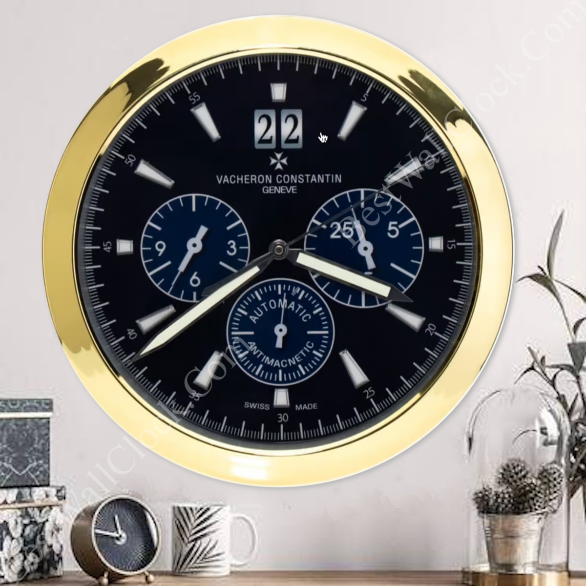 VACHERON CONSTANTIN NAVY WALL CLOCK XL (16 INCHES/40CM) EDITION 35 CM DELUXE METAL WALL CLOCK