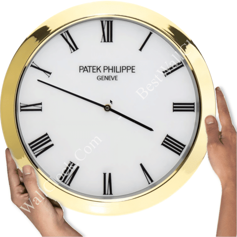 PATEK PHILIPPE GOLD AND WHITE XL EDITION DELUXE METAL WALL CLOCK (35 CM)
